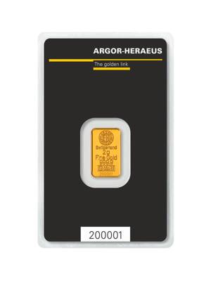 2 Grams Gold Bullion Bar | Argor Heraeus | 999.9 - 1