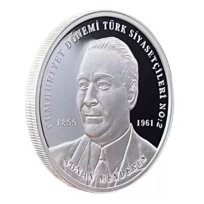 Adnan Menderes 2022 1 Ons 31.10 Gram Gümüş Sikke Coin (925) - 1