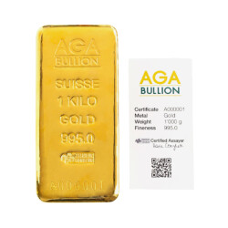 AgaBullion 1 Kilogram 24 Ayar Altın (995) Külçe Altın - 3
