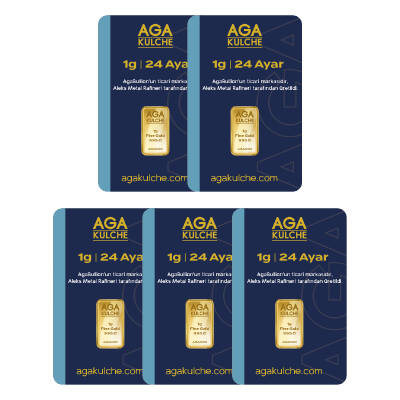AgaKulche 1 Gram 5 Pieces (995) 24K Gold Bar - 1