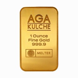  AgaKulche 1 Ounce 31.10 Gram Gold (999.9) 24K Gold Bar - Unpackaged - 1
