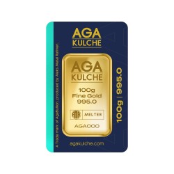 AgaKulche 100 Gram Altın (995) 24 Ayar Külçe Altın - 1