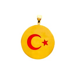 AgaKulche 67 Gram Crescent-Star Gold Medallion Red (916) 22 Carat (With Chain) - 3