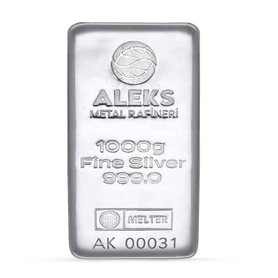 AgaKulche Aleks Metal Rafineri Sertifikalı Külçe Gümüş 1000 Gram (999.0) - 1