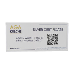 AgaKulche Aleks Metal Rafineri Sertifikalı Külçe Gümüş 1000 Gram (999.0) - 2