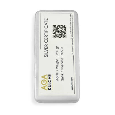 AgaKulche Aleks Metal Refinery Certified Silver Bar 250 Gram (999.0) - 2