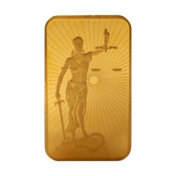 AgaKulche Lady Justice Themis 1 Ounce 31.10 Gram Gold (999.9) 24K Gold Bar - 2