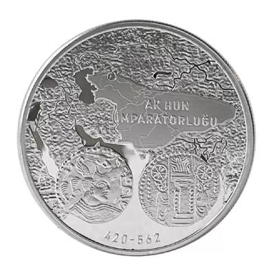 Ak Hun 1 Ons 31.10 Gram Gümüş Sikke Coin (925) - 1
