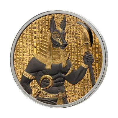 Anubis Golden Darkness Of Egypt 2024 1 Ons 31.10 Gram Gümüş Sikke Coin (999) - 2