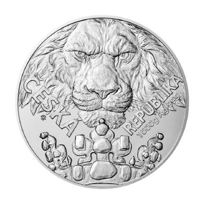 Czech Lion 2023 1 Kilogram 1000 Gram Gümüş Sikke Coin (999) - 1