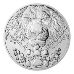 Czech Lion 2023 5 Ons 155.50 Gram Gümüş Sikke Coin (999) - 1