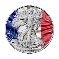 France Flags Of The World 2024 1 Ounce 31.10 Gram Silver Coin (999) - 1