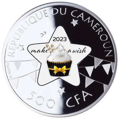 Happy Birthday 500 CFA Silver Coin 999 - 3