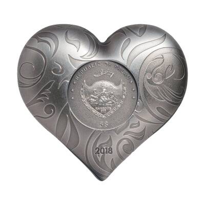 Heart Shape 2018 1 Ons 31.10 Gram Gümüş Sikke Coin (999) - 3