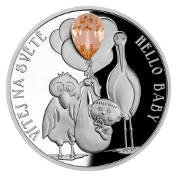 Hello Baby 2022 Proof Kristal Taşlı 1 Ons Gümüş Sikke Coin (999.0) - 2