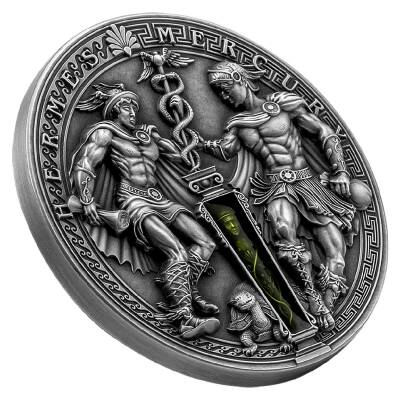 Hermes And Mercury 2022 2 Ounce 62.20 Gram Silver Coin (999) - 3
