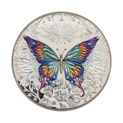 I Love You Lady With Butterflies 2023 145 Gram Gümüş Kaplama Bakır Sikke Coin - 3