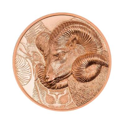 Magnificent Argali 2022 50 Gram Bakır Sikke Coin (999) - 1