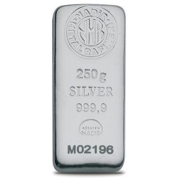 Nadir 250 Gram Sertifikalı Külçe Gümüş (999.9) - 1