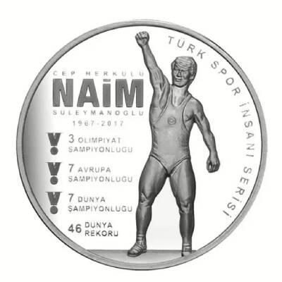 Naim Süleymanoğlu 2022 1 Ons 31.10 Gram Gümüş Sikke Coin (925) - 1