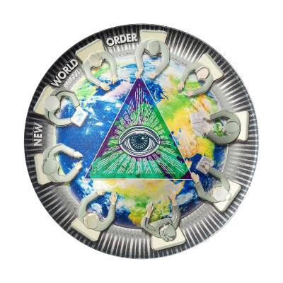 New World Order Great Conspiracie 2021 2 Ons 62.20 Gram Gümüş Sikke Coin (999) - 2