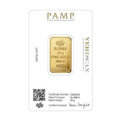 Pamp Suisse 20 Gram Altın (999.9) 24 Ayar Külçe Altın - 2
