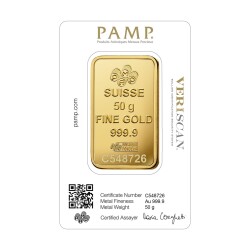 Pamp Suisse 50 Gram Altın (999.9) 24 Ayar Külçe Altın - 2