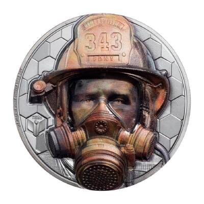 Real Heroes Firefighter 2021 3 Ons 93.30 Gram Gümüş Sikke Coin (999) - 2