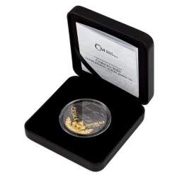 Silver 1 Ounce Bullion Coin Czech Lion 2023 Black Platinum Selective Gold Plating Stand (999.0) - 1