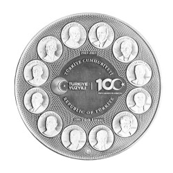 Türkiye Yüzyılı 2023 150 Gram Gümüş Sikke Coin (999.0) - 3