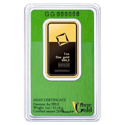 Valcambi 1 Ounce 31.10 Gram Green Gold (999.9) 24 K Gold Bar - 2