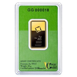  Valcambi 20 Gram Green Gold (999.9) 24 K Gold Bar - 2