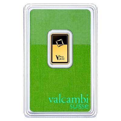 Valcambi 5 Gram Green Gold (999.9) 24 K Gold Bar - 1