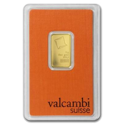 Valcambi 5 Gram Orange Gold (999.9) 24 K Gold Bar - 1