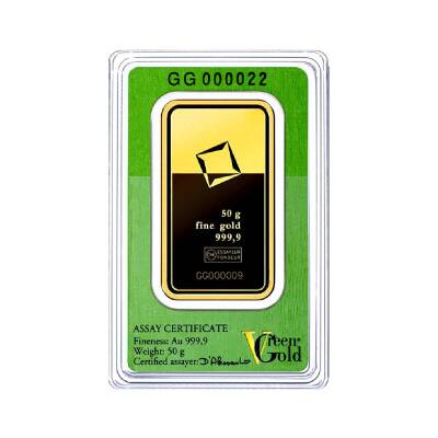 Valcambi 50 Gram Green Gold Bar (999.9) 24 Ayar Külçe Altın - 2
