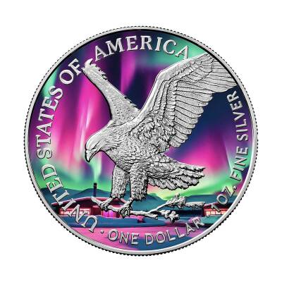 Walking Liberty Northern Lights 2024 1 Ounce 31.10 Gram Silver Coin (999) - 2