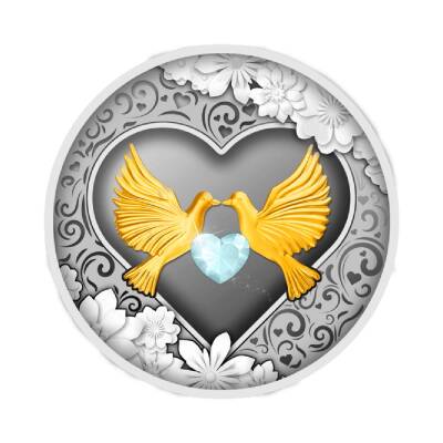 Wedding Doves 2023 17.5 Gram Silver Coin (999.0) - 1